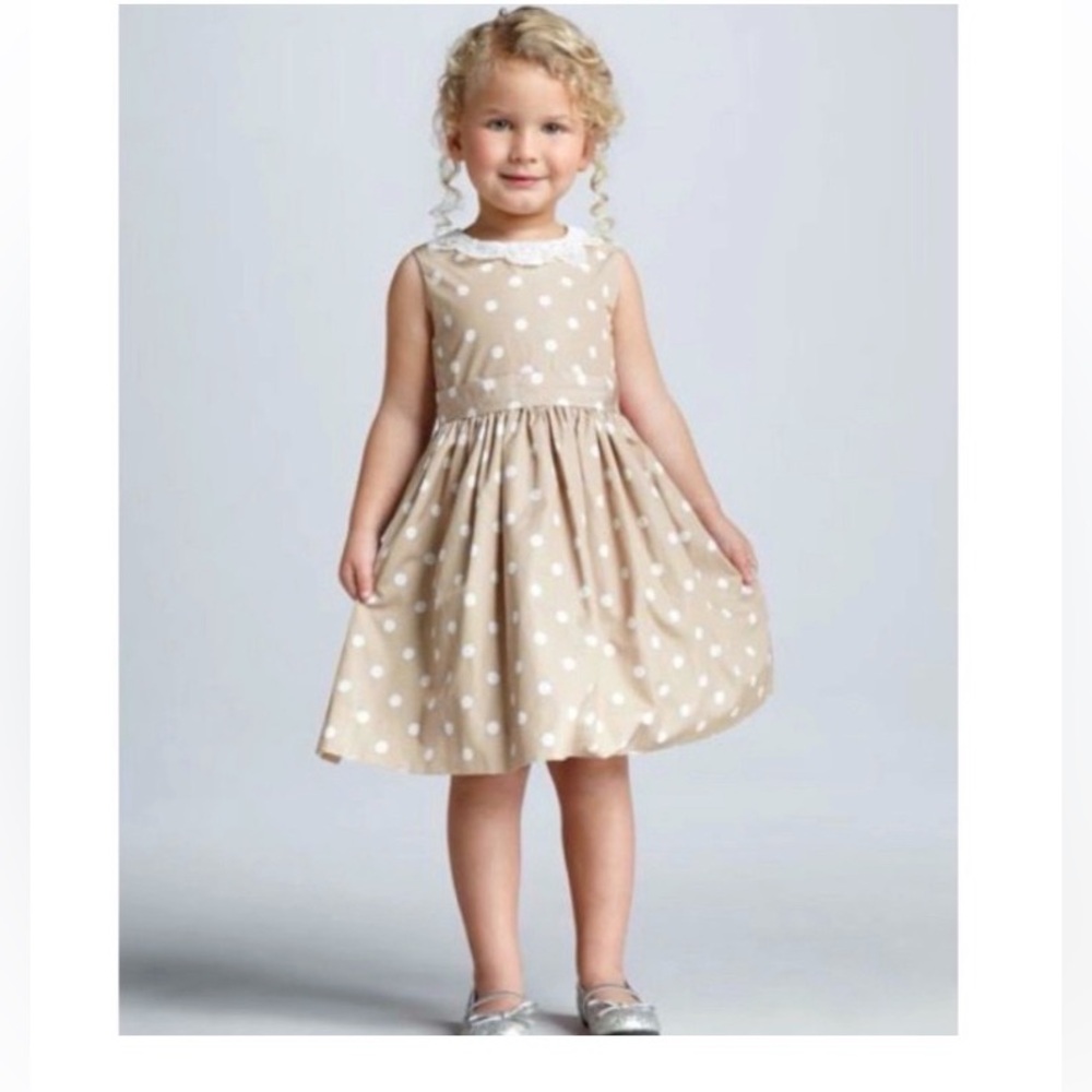 Jason Wu designer x Neiman Marcus beige sleeveless dress white polka dots 24 mo.